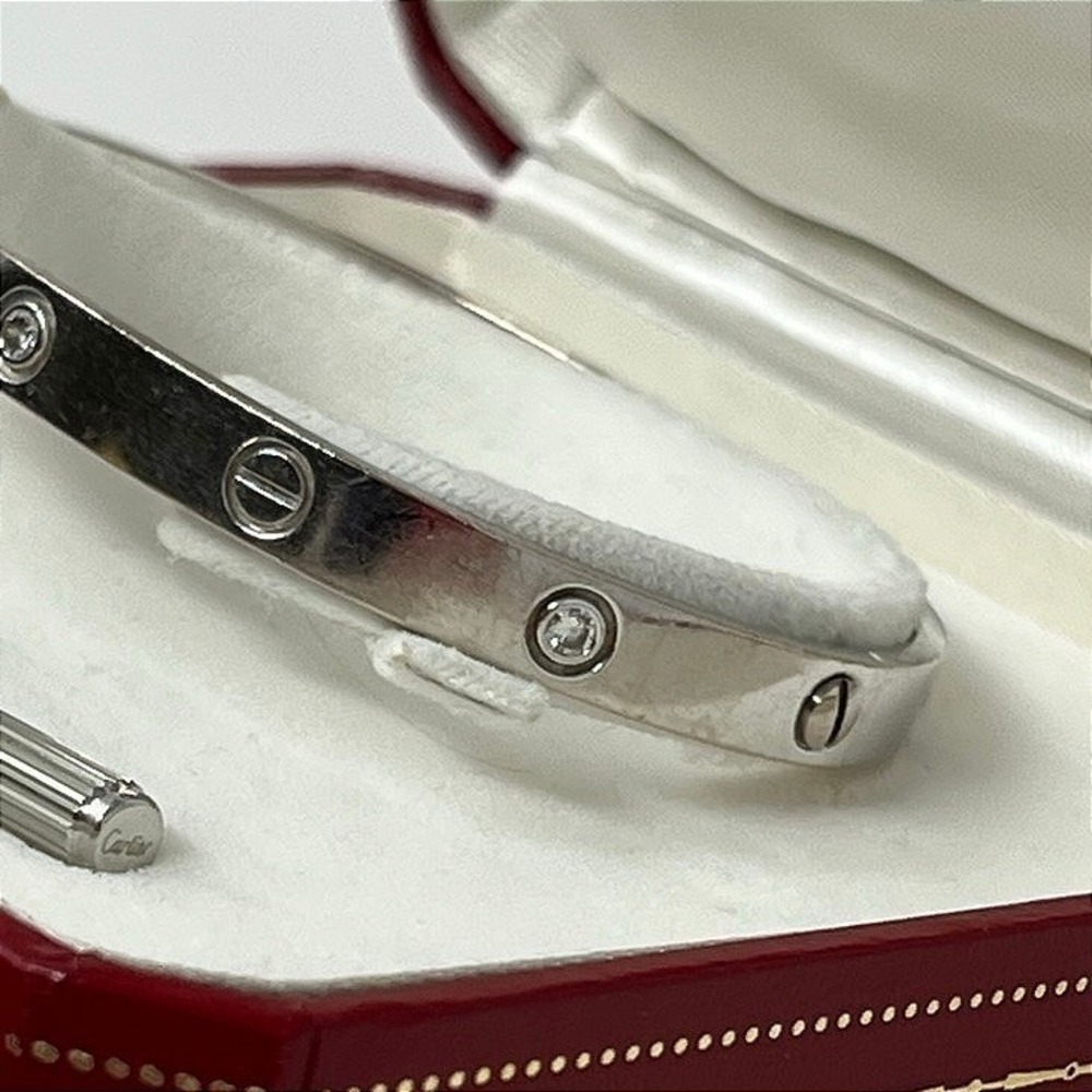 Cartier Love Bracelet 18K White Gold 6 Diamonds B6035417 Box and Screwdriver - Picture 4 of 5